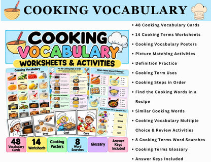 Cooking Vocabulary Worksheets & Activities