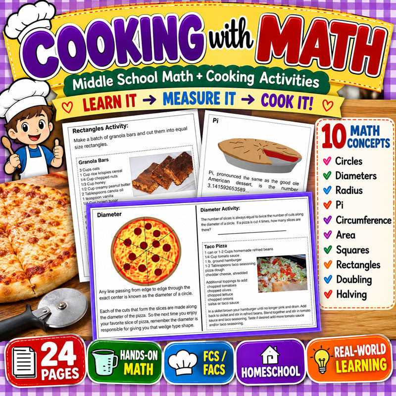 Cooking with Math middle school math and cooking activities