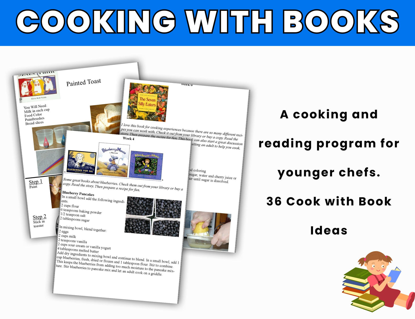 Cooking with Books- 36 Cook with Book Activities for Young Children-Digital Download