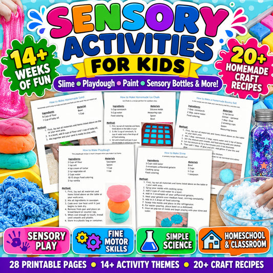 Sensory Homemade Craft Recipes with 20+ kids sensory activities