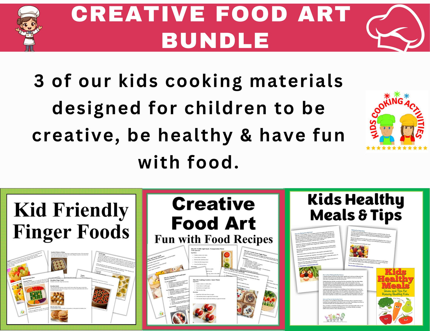 Creative Food Art Bundle - Finger Foods, Fun with Food Camp & Healthy Food Art-Digital Download