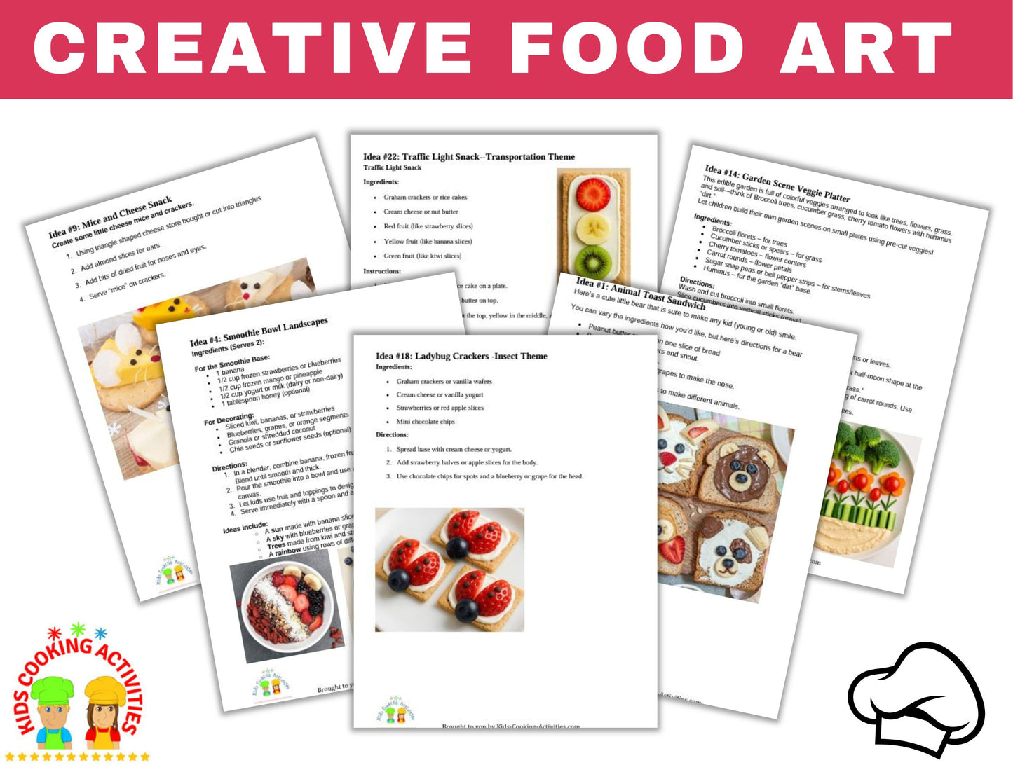 Creative Food Art Bundle - Finger Foods, Fun with Food Camp & Healthy Food Art-Digital Download