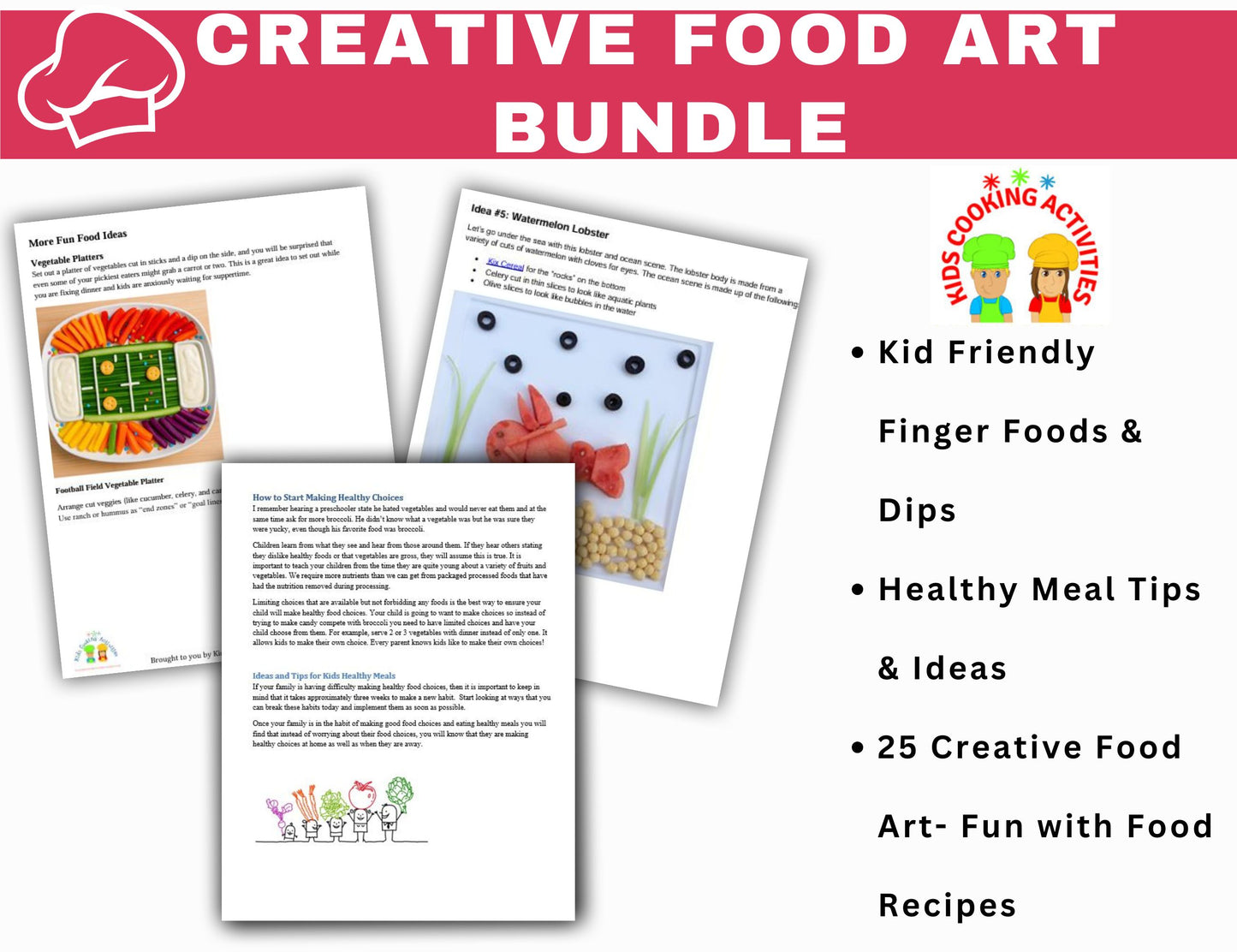 Creative Food Art Bundle - Finger Foods, Fun with Food Camp & Healthy Food Art-Digital Download