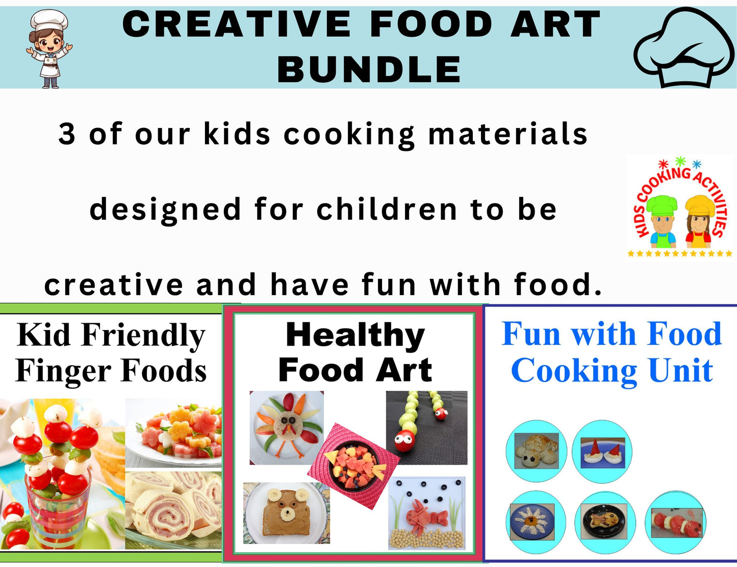 Creative Food Art Bundle - Finger Foods, Fun with Food Camp & Healthy Food Art-Digital Download