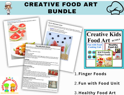 Creative Food Art Bundle - Finger Foods, Fun with Food Camp & Healthy Food Art-Digital Download