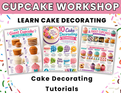 Kids Cupcake Decorating Workshop: Cupcake Recipes, Frosting Tips & Cake Decorating Tutorials -Digital Download