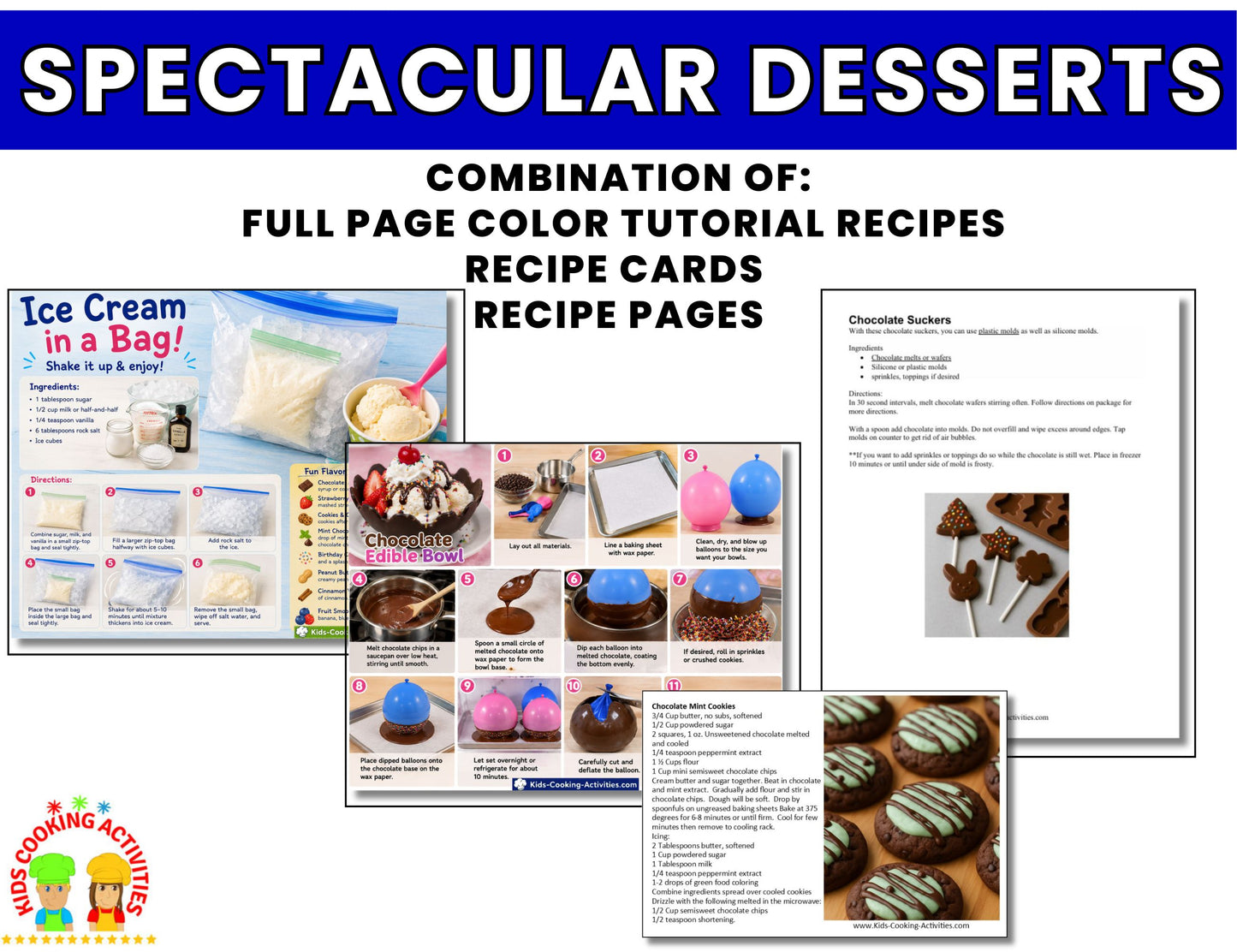 Spectacular Desserts Camp-35+ Not Your Average Dessert Recipes for Cooking with Kids- Digital Download