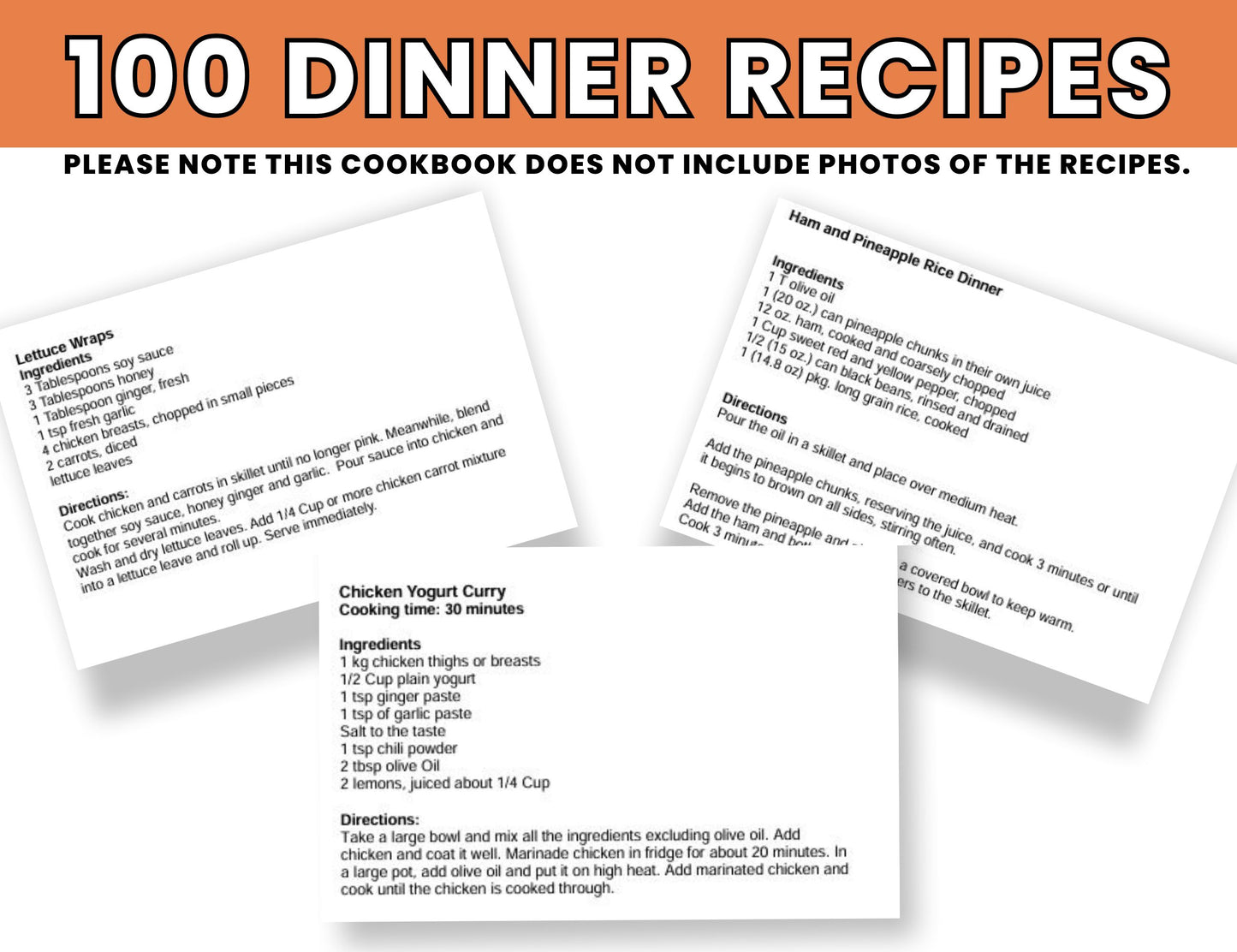Kids Dinner Cookbook – 100 Easy and Delicious Dinner Recipes-Digital Download