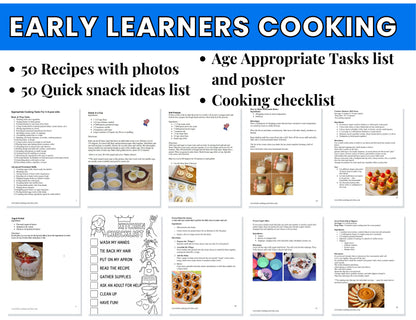 Early Learning Cooking Activities-50 Class Cooking Recipes & Snack Ideas -Digital Download