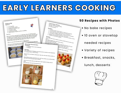 Early Learning Cooking Activities-50 Class Cooking Recipes & Snack Ideas -Digital Download