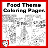 Food Theme Coloring Pages-101 Variety of Food Coloring Sheets-Digital Download