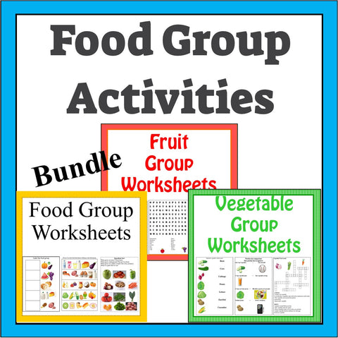 Food Group Worksheets Bundle Set-Digital Download