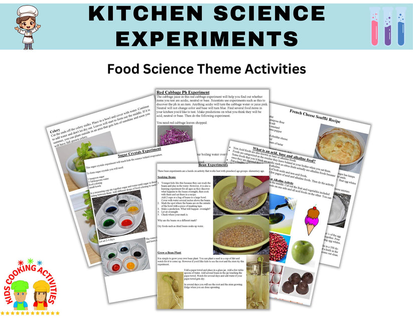 Science Cooking Activity Kitchen and Food Science Experiments-Digital Download – Kids Cooking ...