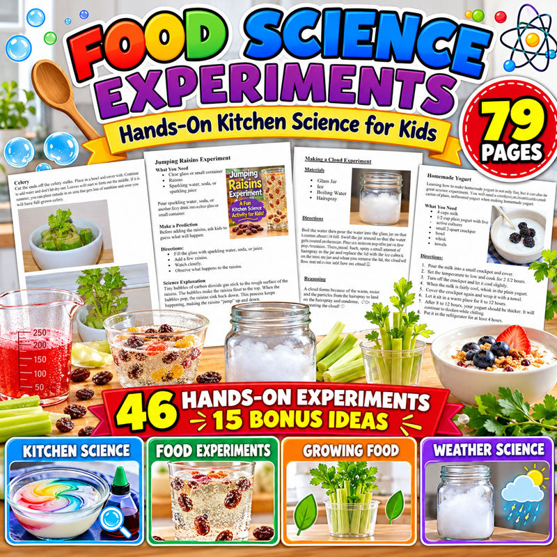 Food Science Experiments for Kids with 46 hands-on kitchen STEM activities