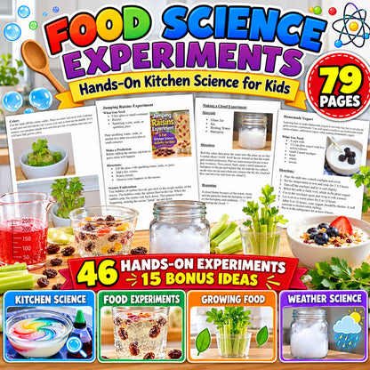 Food Science Experiments for Kids with 46 hands-on kitchen STEM activities