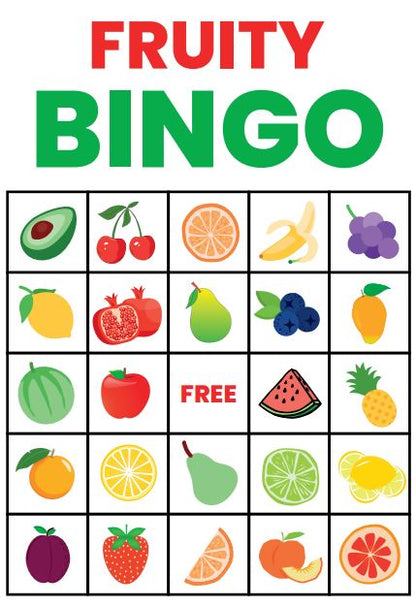 Food Bingo Games and Worksheets-Cooking with Kids Worksheets, Food Theme Cooking Printables Plus 16 Fruit Theme Bingo Sheets- Digital Download