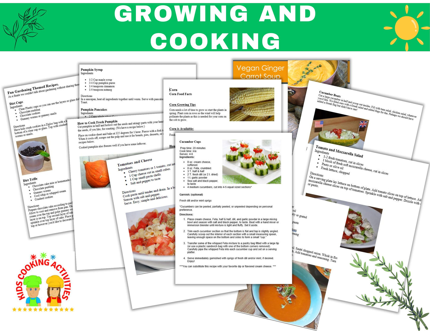 Grow It and Cook It Theme Camp-Garden-to-Table Cooking Activities for Kids-Digital Download