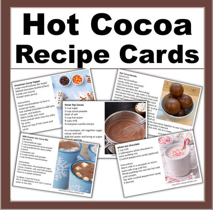 8 Hot Chocolate Theme Recipe Cards
