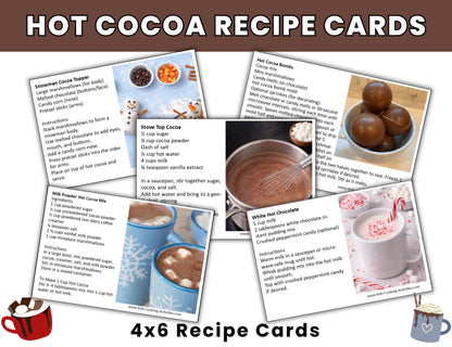 8 Hot Chocolate Theme Recipe Cards