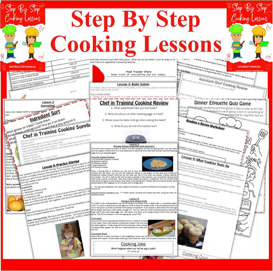Cooking Lessons – Instructor & Student Manual Set Bundle (Adapted Edition for Older Teens or Adults)--Digital Download