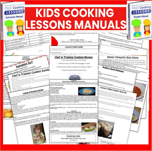 Kids Cooking Lessons Instructor Manual--Digital Download