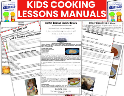 Kids Cooking Lessons Student Manual--Digital Download