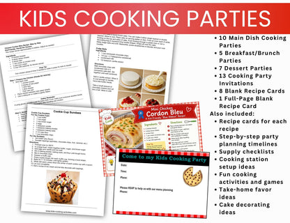 Kids Cooking Parties BUNDLE Set – Party Plans, Printables, and Games for Themed Cooking Fun (Digital Download)