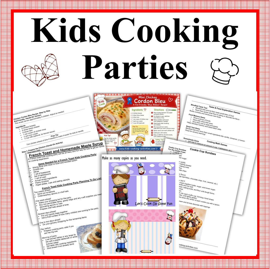 Kids Cooking Parties BUNDLE Set – Party Plans, Printables, and Games for Themed Cooking Fun (Digital Download)