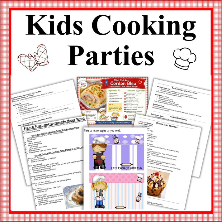 Kids Cooking Parties Bundle – 274 Pages of Party Printables – Kids ...