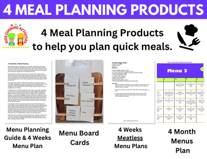 Ultimate Family Meal Planning Bundle – 4 Menu Planning Guides for Stress-Free Meals -Digital Download
