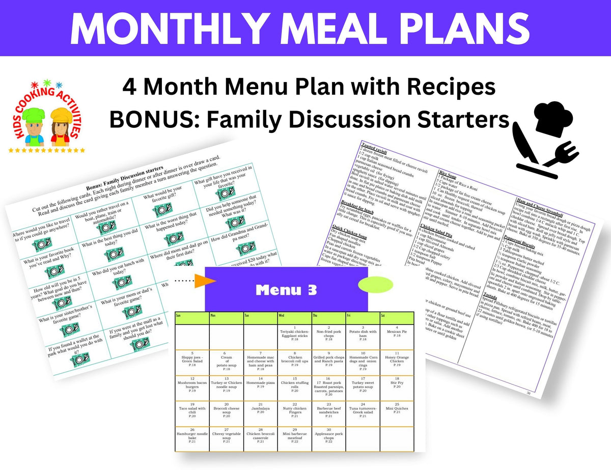 Ultimate Family Meal Planning Bundle – 4 Menu Planning Guides for Stre ...
