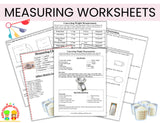 Kitchen Measuring Chart Worksheets - Cooking Measurements Worksheets-Digital Download