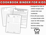 My Cookbook Recipe Binder for Kids- Collect 100 Recipes Plus Kitchen Safety Tips for Children-Recipe Journal to Write In 100 Recipes-Digital Download