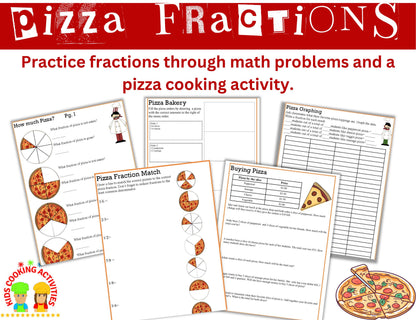 Pizza Fractions Math and Cooking Activity-Digital Download