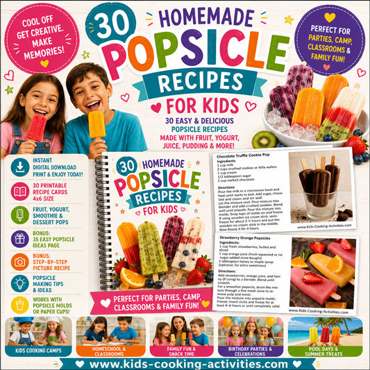 30 Homemade Popsicle Recipes for Kids Printable Recipe Cards - DIGITAL DOWNLOAD
