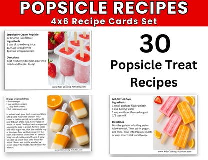 30 Homemade Popsicle Recipes for Kids Printable Recipe Cards - DIGITAL DOWNLOAD