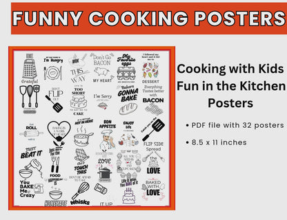 Kitchen Fun Posters - Play on Word Kitchen Theme Posters--Digital Download