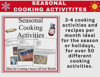 Seasonal Cooking Activities-A year of cooking ideas with monthly recipes & ideas-Digital Download