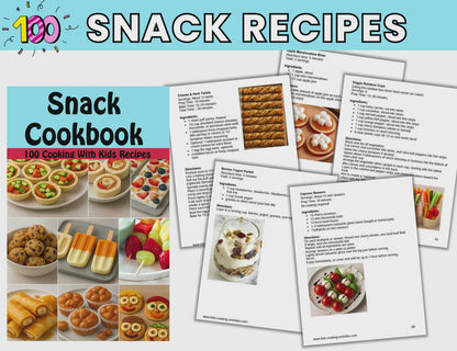 Snack Cookbook-  100 Recipes for Kids to Make-Digital Download