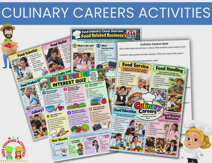 Culinary Careers for Kids – Food Industry Career Exploration Activities-Digital Download