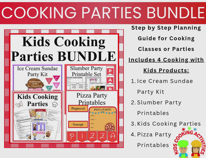 Kids Cooking Parties BUNDLE Set – Party Plans, Printables, and Games for Themed Cooking Fun (Digital Download)