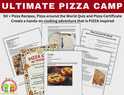 Ultimate Pizza Kids Cooking Camp – Fun & Easy Recipes for Chefs of All Ages- Digital Download