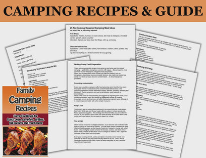 2-in-1 Camping Bundle – Camping Activities Printable Pack + Camping Guide & Recipe Book (Digital Download)