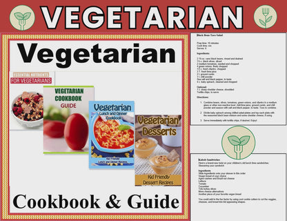 Vegetarian Cookbook Guide with 4-Week Meal Plan-Digital Download