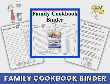 My Family Cookbook: The Blank Cookbook or Recipe Binder for collecting your family recipes- Recipe Journal to Write In 100 Recipes-Digital Download