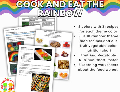 Cook and Eat the Rainbow Theme Cooking Unit & Fruit Vegetable Nutrition Chart- Digital Download