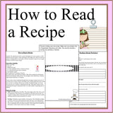 How to Read a Recipe Activity Worksheets-Digital Download