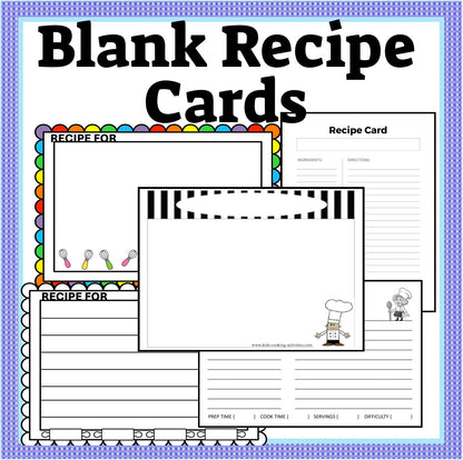 Printable Recipe Cards – 10 Designs | 2 Full-Page Styles Included- Digital Download
