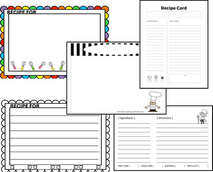 Printable Recipe Cards – 10 Designs | 2 Full-Page Styles Included- Digital Download