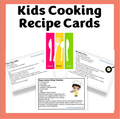 20 FREE Kids Cooking Recipe Cards--Digital Download